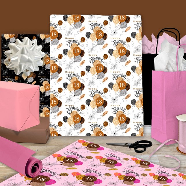 Feuille De Papier Cadeau 18e anniversaire Leopard Tiger Poster de animal Ba (Créateur téléchargé)