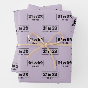 Feuille De Papier Cadeau 21e anniversaire Cadeau 21 en 23 Est 2002
