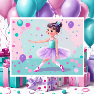 Feuille De Papier Cadeau 3 Petite fille Ballerina Coordination des cheveux 