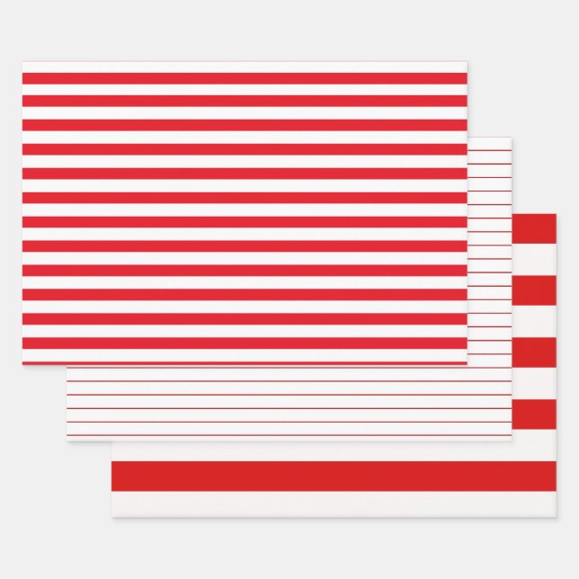 Feuille De Papier Cadeau 3 styles Épais et blanc rouge brun Noël (Lot)