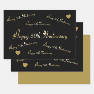 Feuille De Papier Cadeau 50e Anniversary