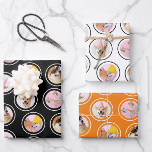Feuille De Papier Cadeau 5 Photographie aléatoire dispersé motif personnali