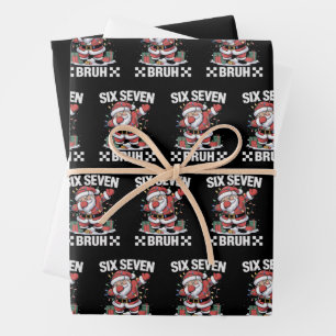 Feuille De Papier Cadeau 67 Six Seven Burh Drôle de Noël 6 7 Meme