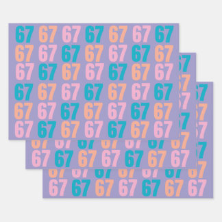Feuille De Papier Cadeau 67 Wrapping Paper Flat Sheet Set of 3