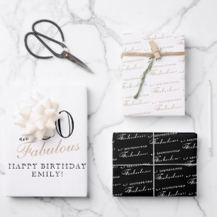 Feuille De Papier Cadeau 80 ans et fabuleuse élégante femme 80e anniversair