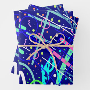 Feuille De Papier Cadeau A travers le ciel nocturne