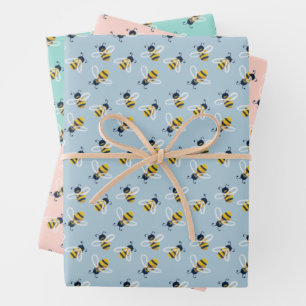 Feuille De Papier Cadeau Abeilles de miel