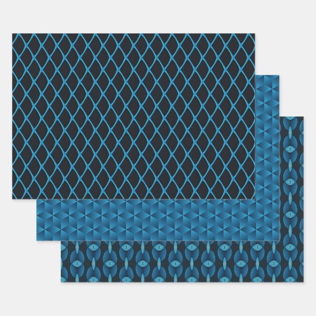 Feuille De Papier Cadeau Abstract blue (Lot)