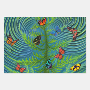 Feuille De Papier Cadeau Abstrait Butterfly Dream Garden