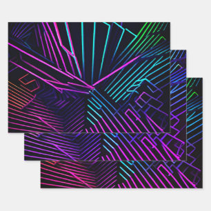 Feuille De Papier Cadeau Abstrait géométrique coloré