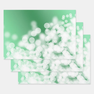 Feuille De Papier Cadeau Abstrait Motif vert de Bokeh