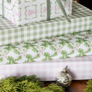 Feuille De Papier Cadeau Addy's Pink Marshmallow En vichy Wrapping Paper