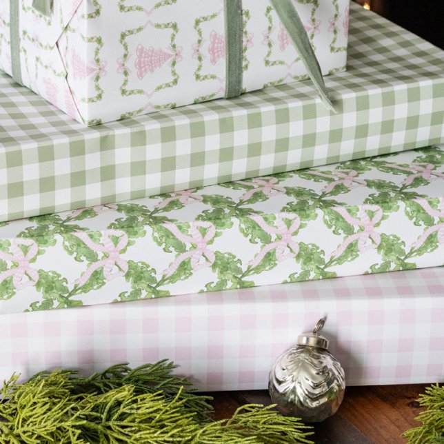 Feuille De Papier Cadeau Addy's Pink Marshmallow En vichy Wrapping Paper (Créateur téléchargé)