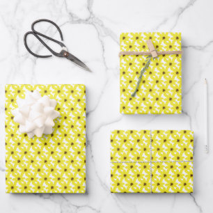 Feuille De Papier Cadeau Adey Abeba Motif de fleurs éthiopien