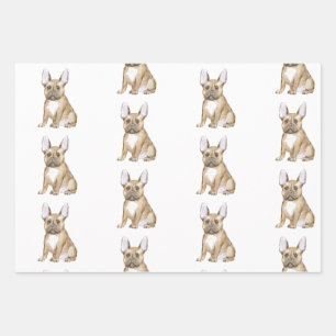 Feuille De Papier Cadeau Adorable chiot français bulldog