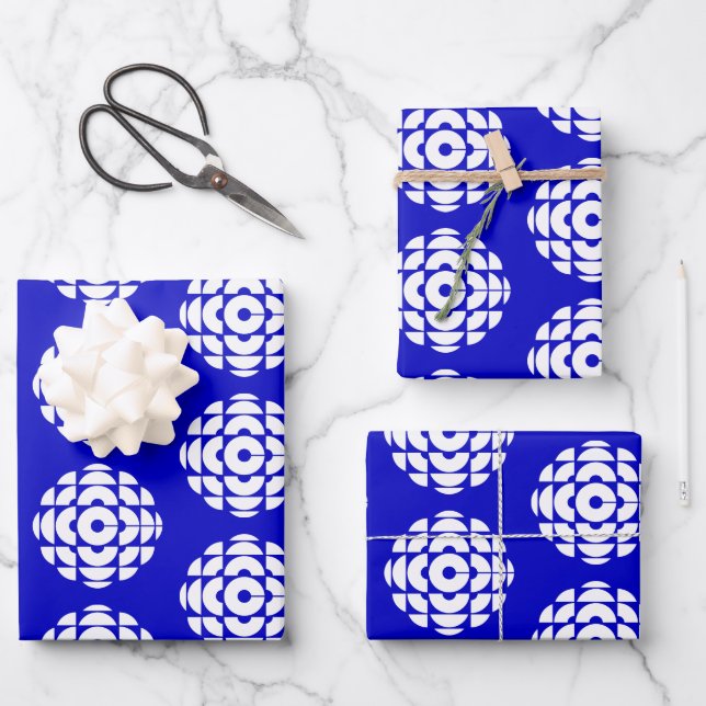 Feuille De Papier Cadeau Affiche du logo bleu CBC 1986 (Recto)