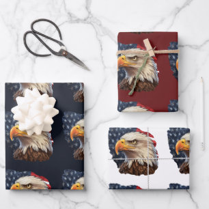 Feuille De Papier Cadeau Aigle à drapeau américain