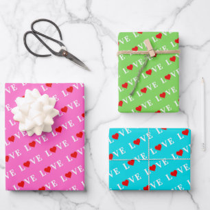 Feuille De Papier Cadeau AIVE Aqua Blue Lime Vert rose