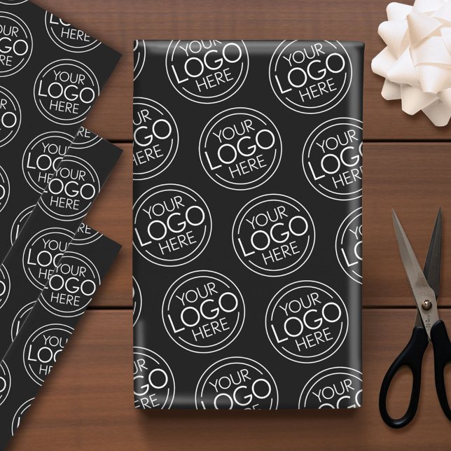 Feuille De Papier Cadeau Ajouter Votre Logo Entreprise Moderne Minimaliste (Custom Logo Wrapping Paper)