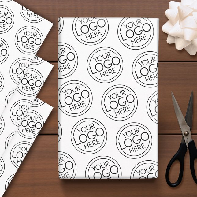 Feuille De Papier Cadeau Ajouter Votre Logo Entreprise Moderne Minimaliste (Custom Logo Wrapping Paper)
