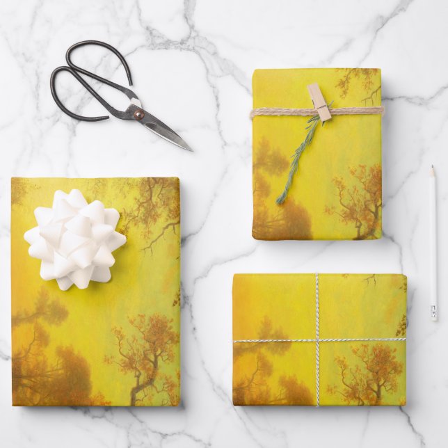 Feuille De Papier Cadeau Albert Bierstadt Lumière dans l'affiche de la forê (Recto)