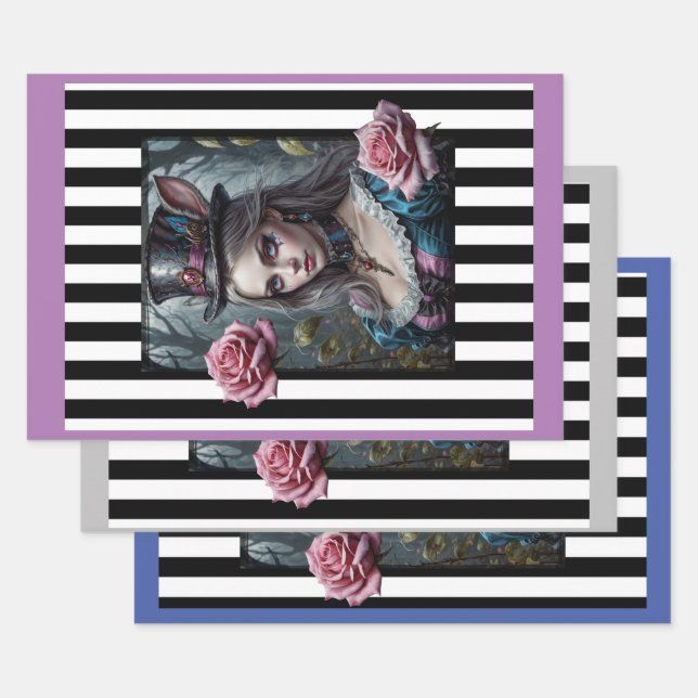 Feuille De Papier Cadeau Alice au pays des merveilles (Lot)