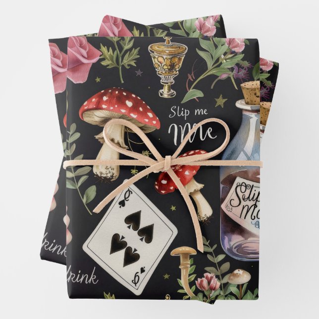 Feuille De Papier Cadeau Alice au pays des merveilles Motif (En situation)