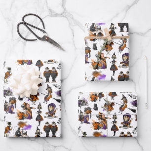 Feuille De Papier Cadeau Alice Au Pays Des Merveilles Sorcières Lapins Chap