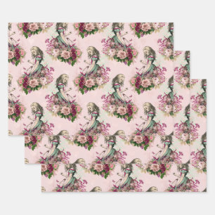 Feuille De Papier Cadeau Alice au pays des merveilles Vintage rose floral