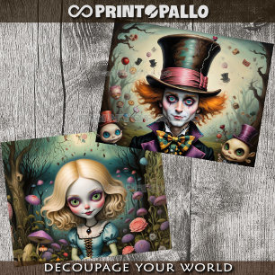 Feuille De Papier Cadeau Alice et le Chapelier Fou au Pays des Merveilles -