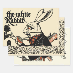 Feuille De Papier Cadeau Alice White Rabbit Classic Wonderland