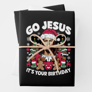 Feuille De Papier Cadeau Allez Jésus C'est ton Anniversaire Vilain Chandail