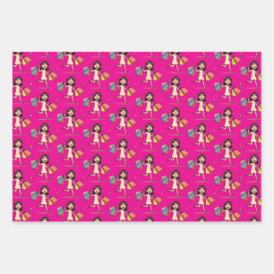 Feuille De Papier Cadeau Amateur de shopping en mode boutique