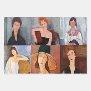 Feuille De Papier Cadeau Amedeo Modigliani - Collage de chefs-d'oeuvre