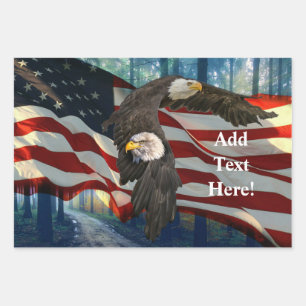 Feuille De Papier Cadeau American Bald Eagle American Flag We the People