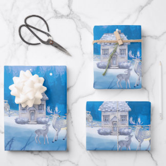 Feuille De Papier Cadeau American Farm Wrapping Paper Flat Sheet Set of 3