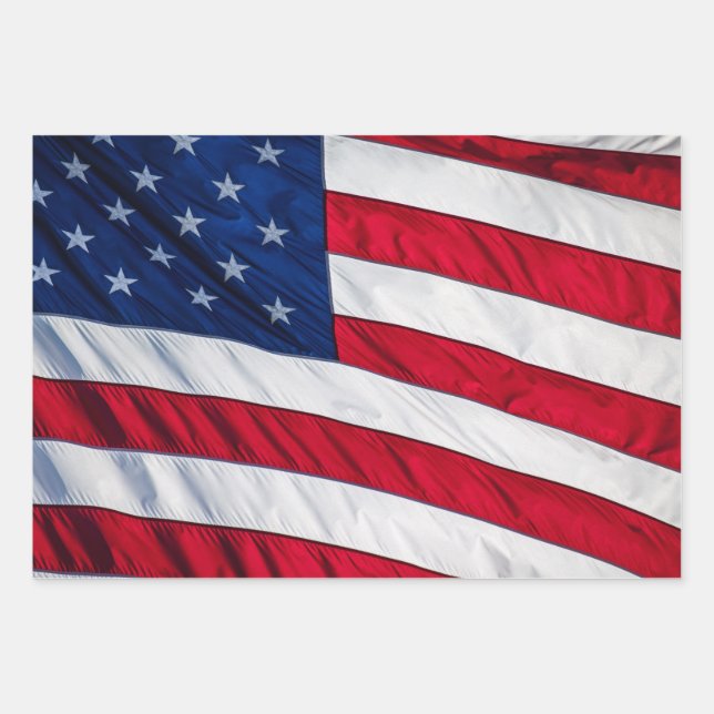 Feuille De Papier Cadeau American Flag (Devant)