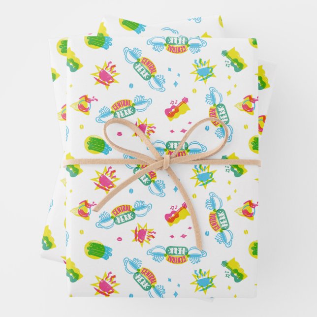 Feuille De Papier Cadeau AMIS™ | Central Perk Neon Motif (En situation)