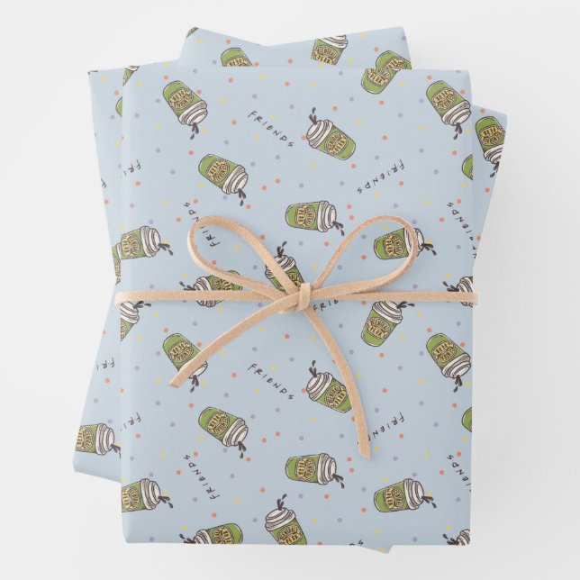 Feuille De Papier Cadeau AMIS™ | Polka Dot Central Perk Motif (En situation)