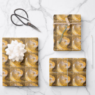 Feuille De Papier Cadeau Ammonite Fossils Rock Motif de photographie de la 