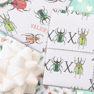 Feuille De Papier Cadeau Amour Bug Saint Valentin