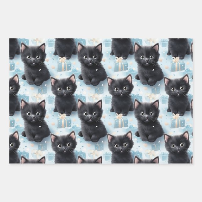 Feuille De Papier Cadeau Amoureux des chats (Devant 3)
