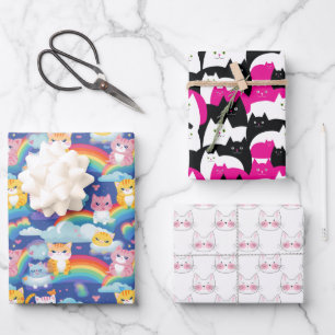 Feuille De Papier Cadeau Amoureux des chats Cute Kittens pour les enfants