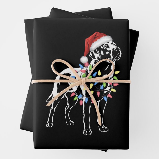 Feuille De Papier Cadeau Amoureux des chiens de Noël père Noël Labrador Ret (En situation)