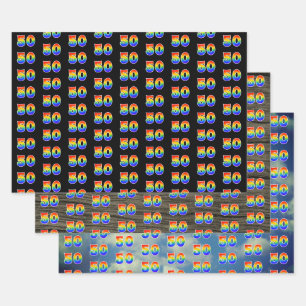 Feuille De Papier Cadeau Amusant, Coloré, Motif Spectre Arc-en-Ciel 50 Evén