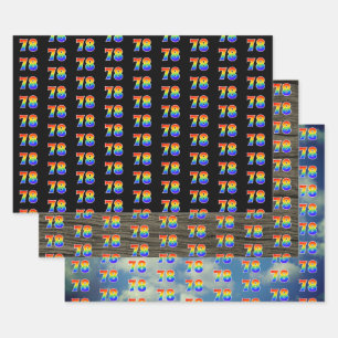 Feuille De Papier Cadeau Amusant, coloré, Rainbow Spectrum Motif 78 N° d'év