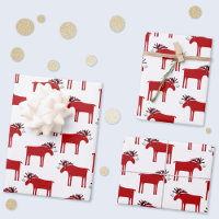 Amusant Moose Holiday Rouge et Blanc