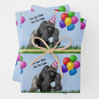 Feuille De Papier Cadeau Amusants Anniversaire Gorilla - Enveloppement Feui