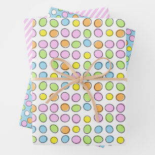 Feuille De Papier Cadeau Amusants Oeufs de Pâques Blanc clair Bleu Motif ra