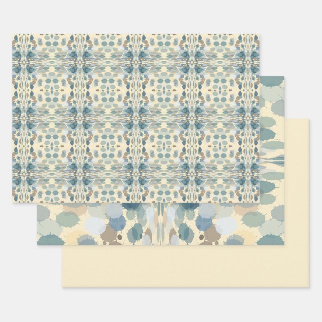 Feuille De Papier Cadeau Amusement estival Ocean Spray Splatter Art Abstrai (Lot)